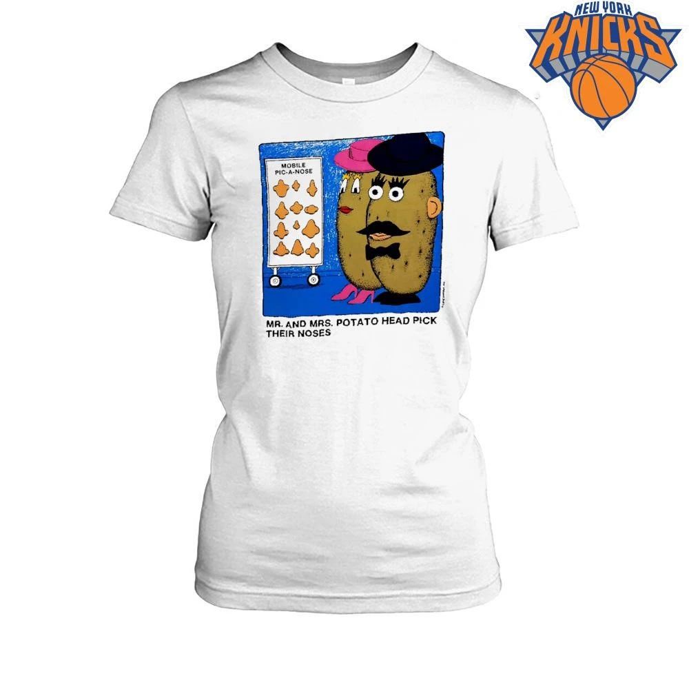 Vintage Mr And Mrs Potato Head Pick Their Noses Cartoon Graphic Retro Shirt