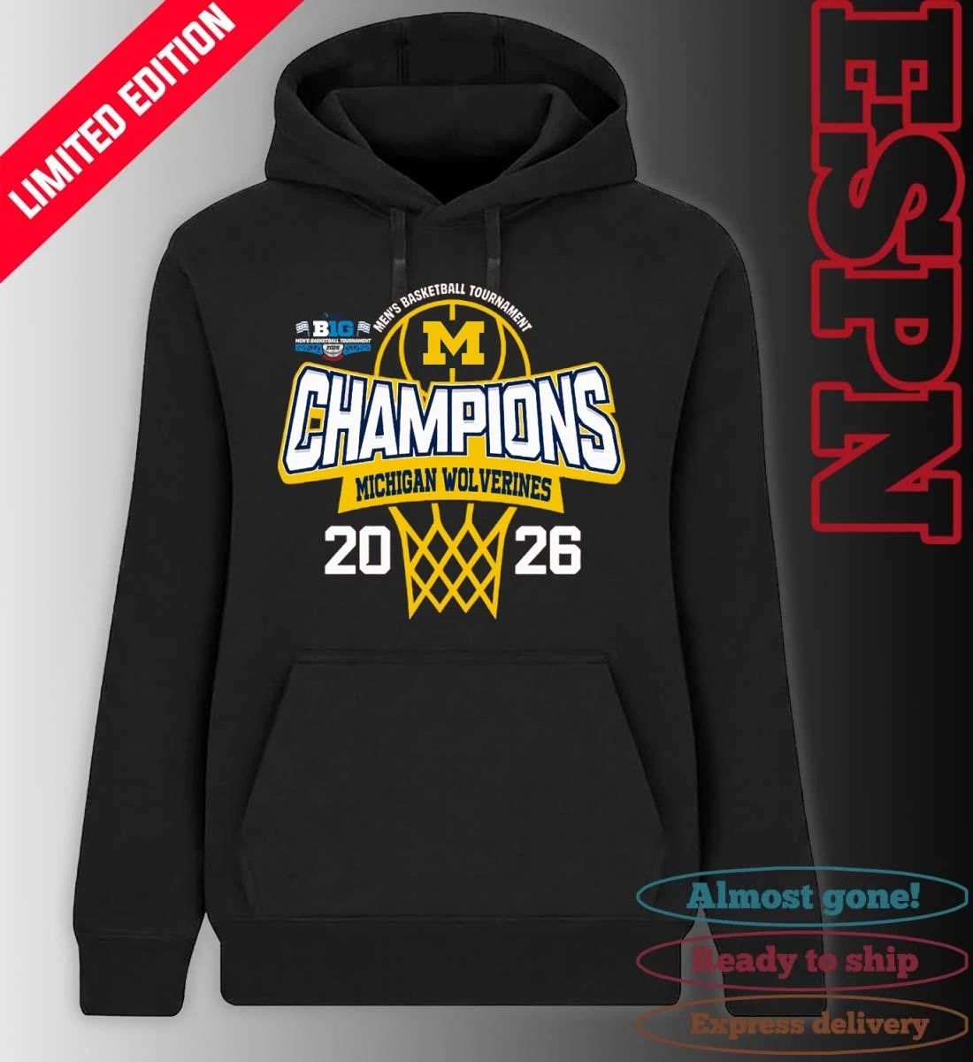 Michigan Wolverines 2026 Big Ten Men’s Basketball Tournament Champions Shirt