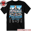 Carolina Panthers 2023-2025 NFC South Champions t-shirt featuring player images and signatures