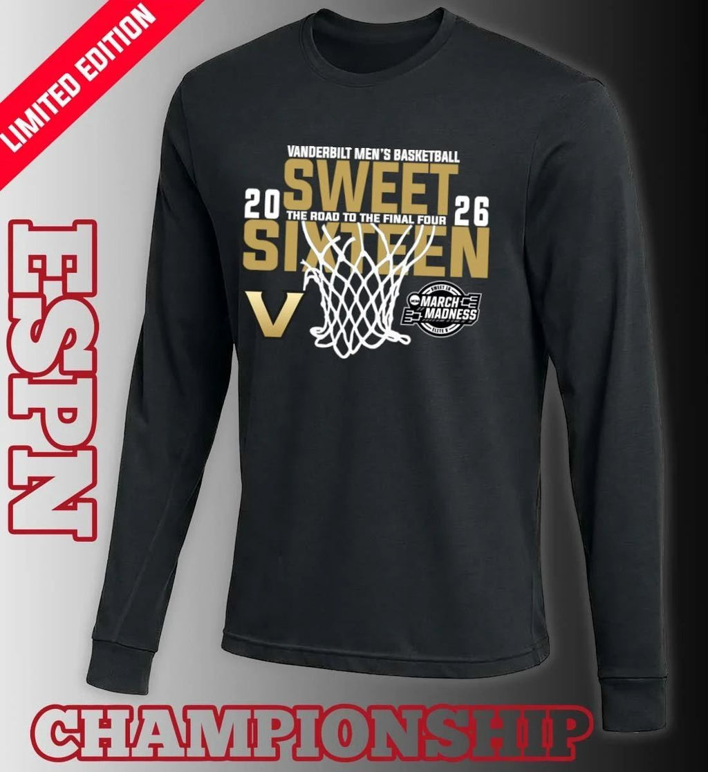 Vanderbilt Men’s Basketball 2026 Sweet Sixteen The Road To The Final Four Shirt