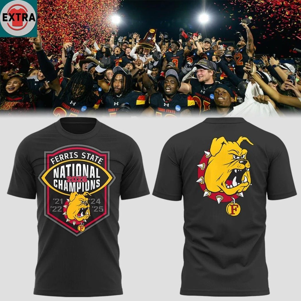 Original Ferris State Bulldogs National Champions 2025 Back2Back Hoodie T-Shirt