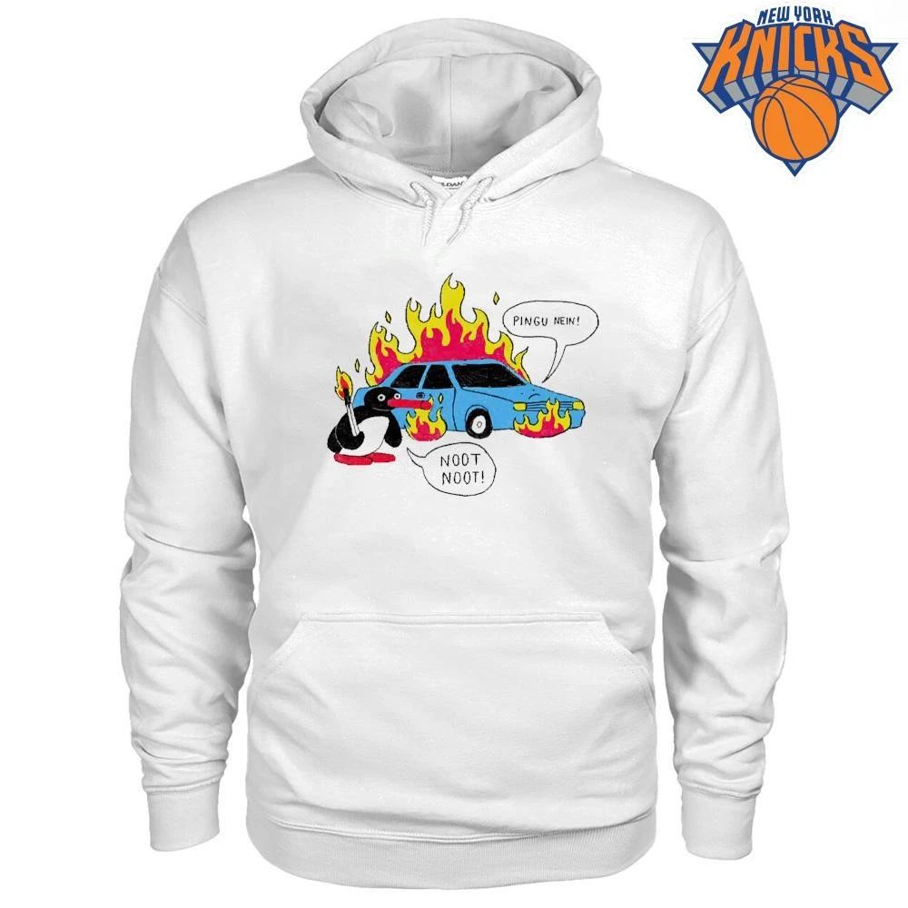 Pingu Nein Noot Noot Burning Car Arson Penguin Meme Shirt