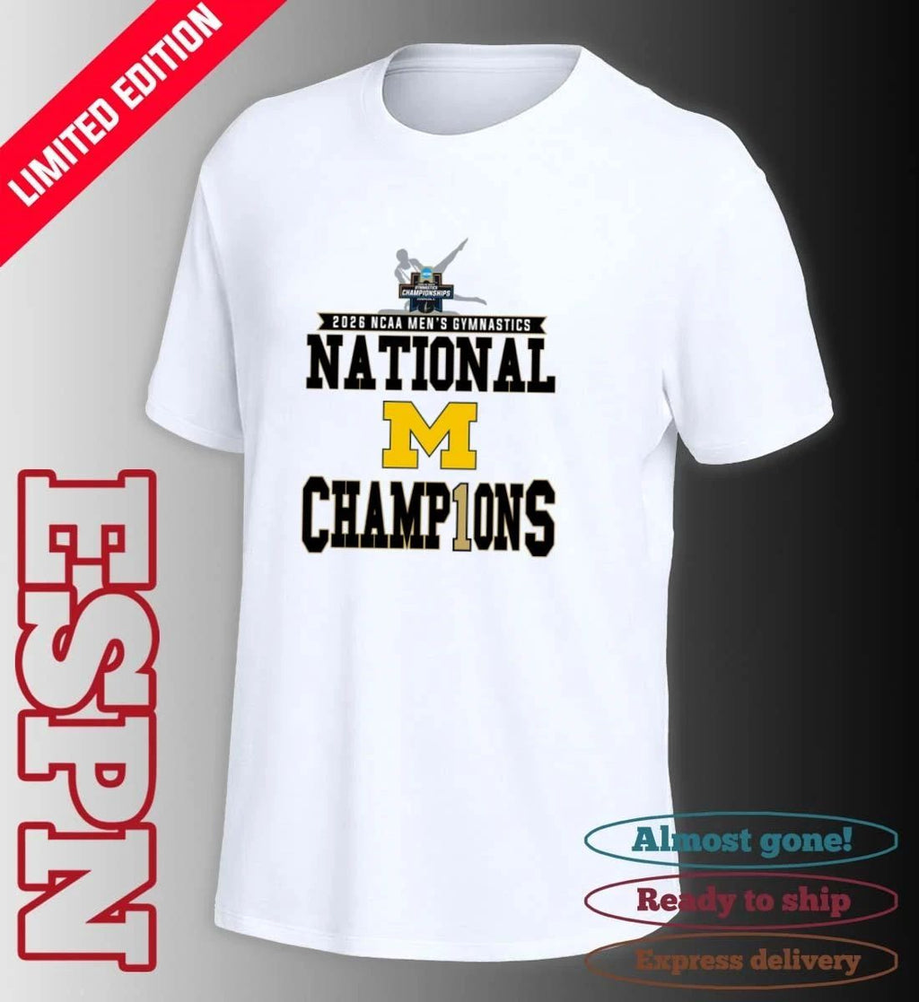 Michigan Wolverines Men’s Gymnastics 2026 NCAA National Champions Locker Room T-Shirt