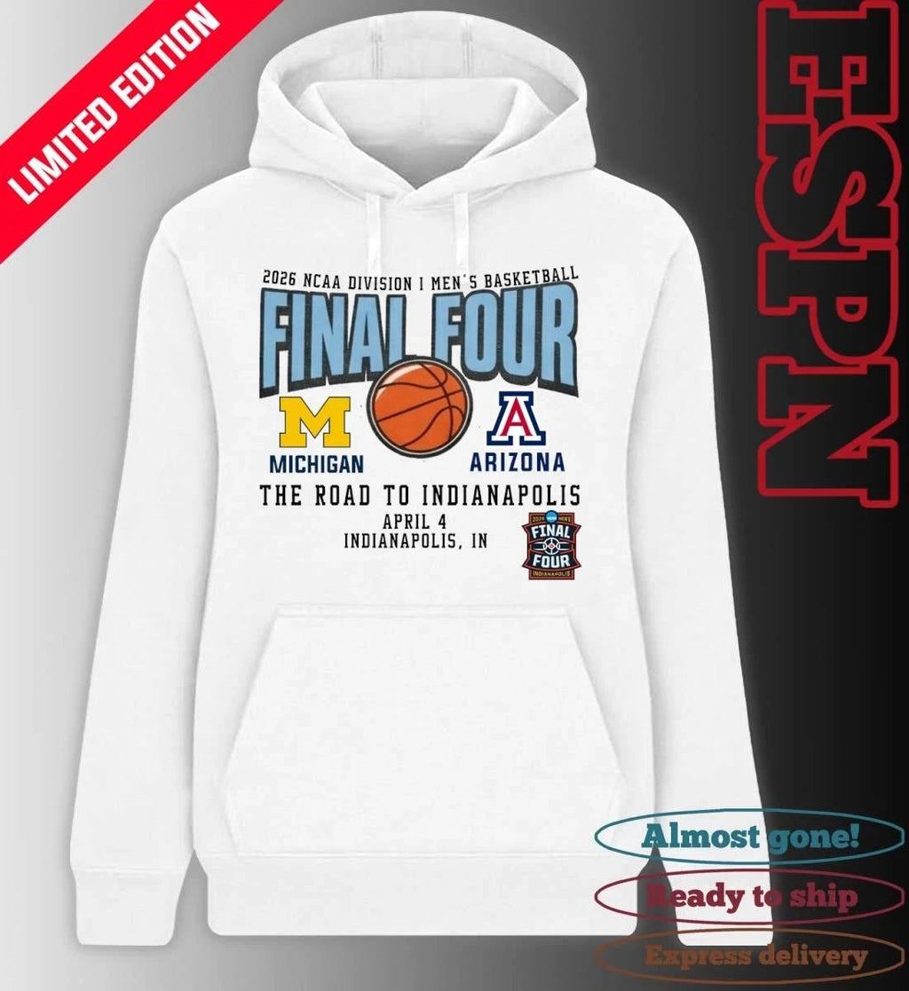 Michigan Wolverines Vs Arizona Wildcats 2026 NCAA DI Men’s Basketball Tournament March Madness Final 4 T-Shirt