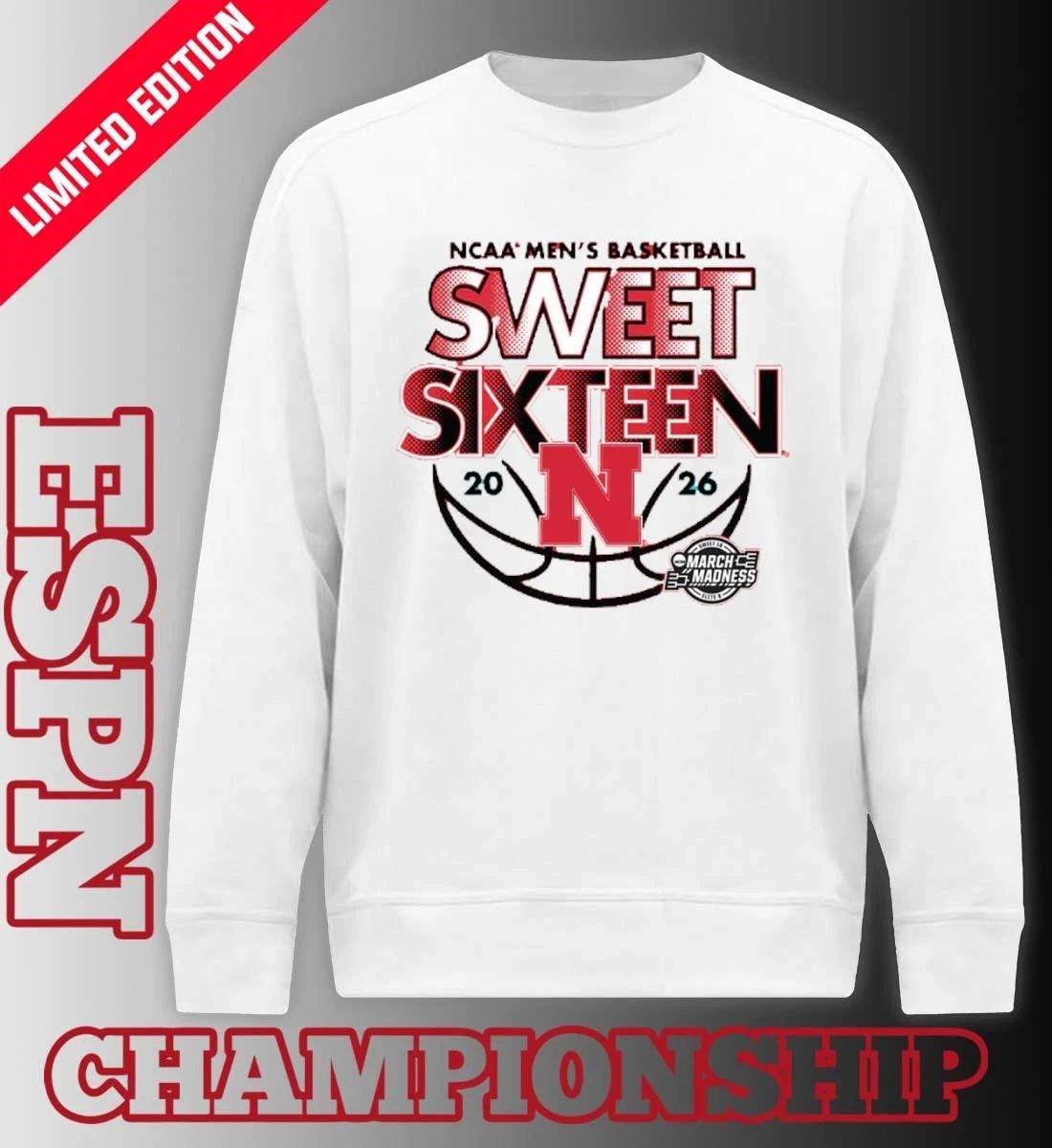 Sweet Sixteen 2026 Nebraska Men’s Basketball Shirt