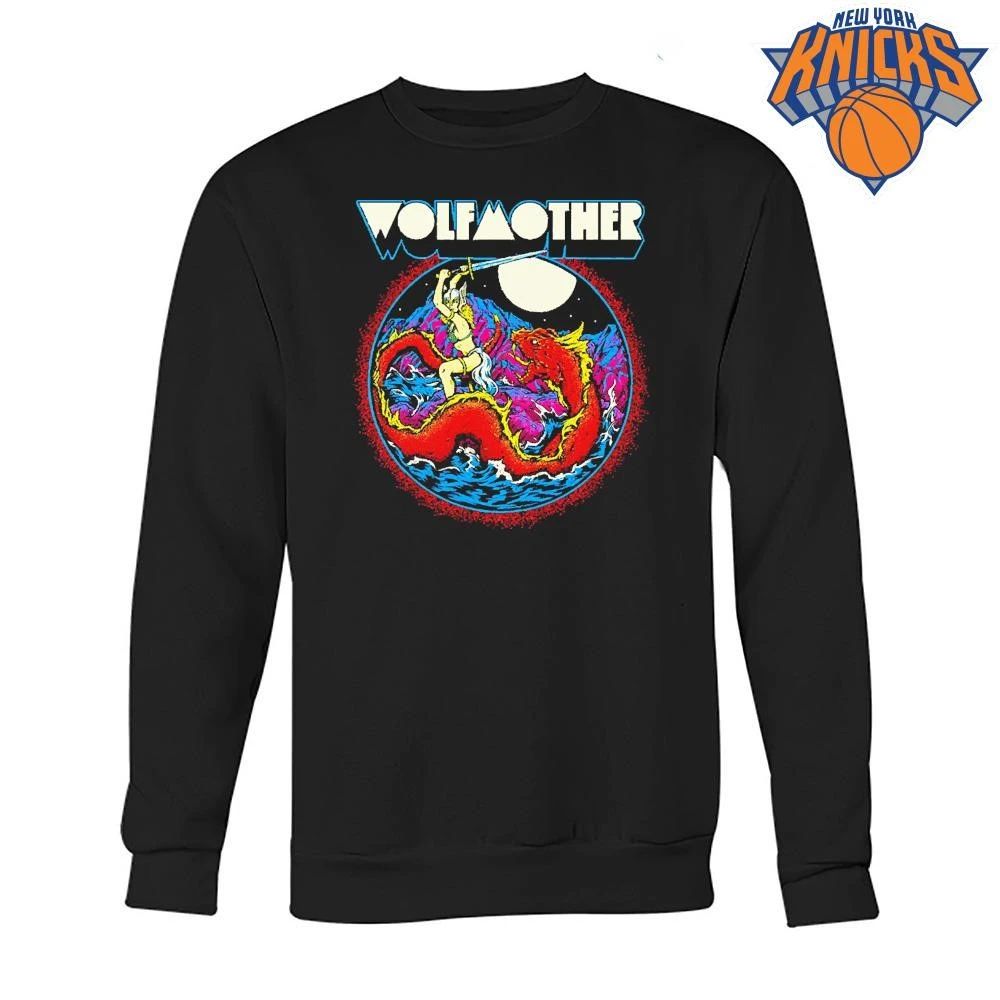 Wolfmother Valkyrie Warrior Sword Fight Giant Sea Monster Dragon Rock Band Shirt