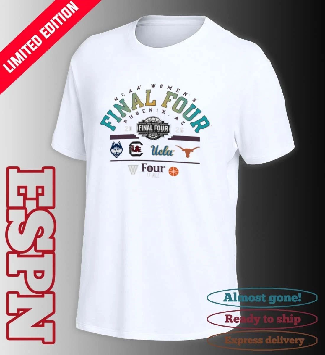 Phoenix, AZ NCAA 2026 Women’s Final Four T-Shirt