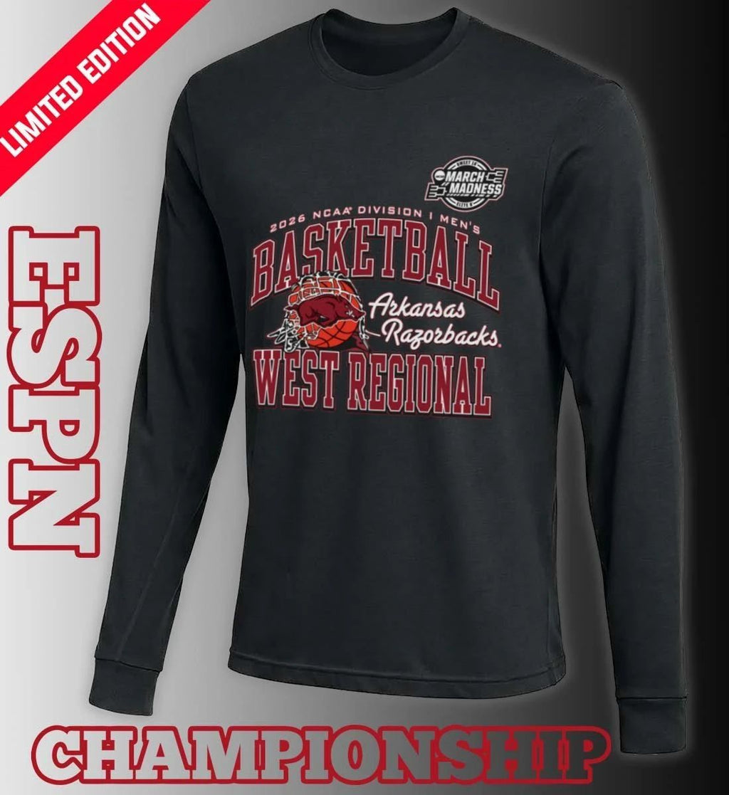 Arkansas Razorbacks 2026 NCAA DI Men’s Basketball Sweet 16 – West Regional T-Shirt