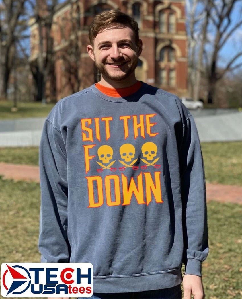 Sit the fck down Pittsburgh Pirates Baseball skull shirt