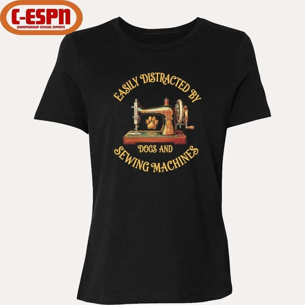 Easily Distracted By Dog And Sewing Machines Shirt