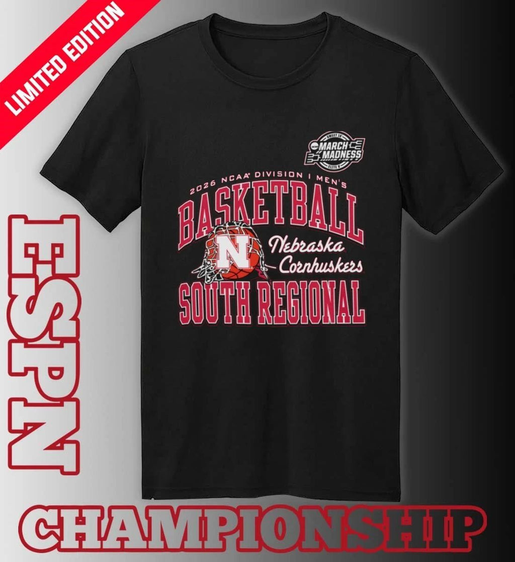 Nebraska Cornhuskers 2026 NCAA DI Men’s Basketball Sweet 16 – South Regional T-Shirt