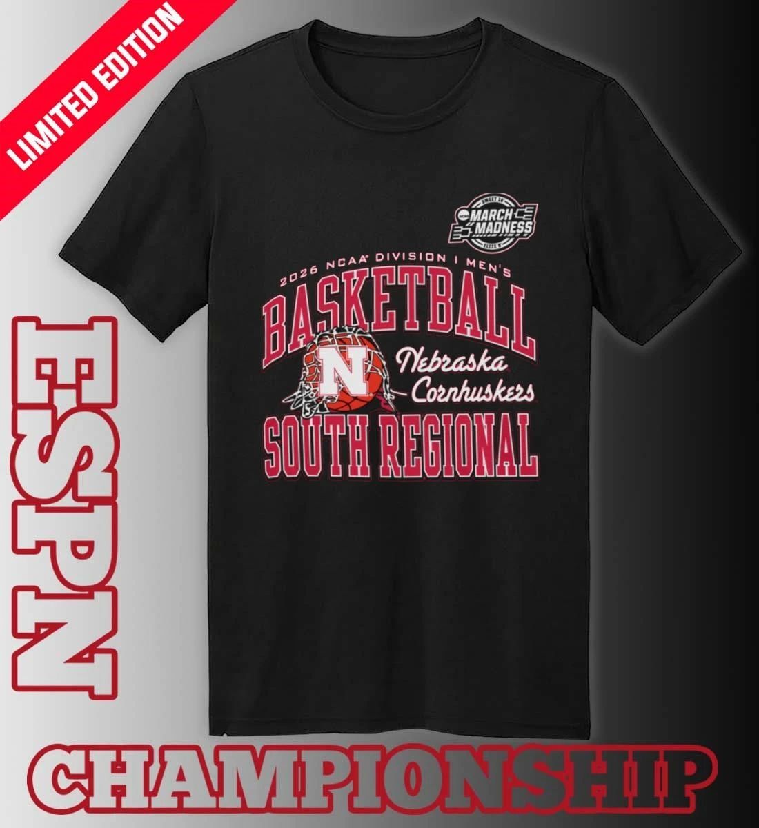 Nebraska Cornhuskers 2026 NCAA DI Men’s Basketball Sweet 16 – South Regional T-Shirt