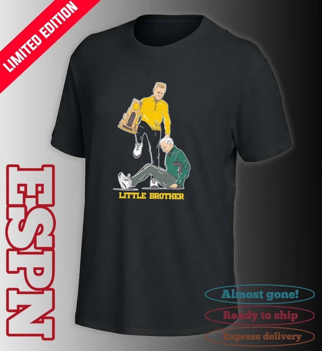Michigan Wolverines Men’s Basketball 2026 National Champions Coach Step Over Little Brother T-Shirt