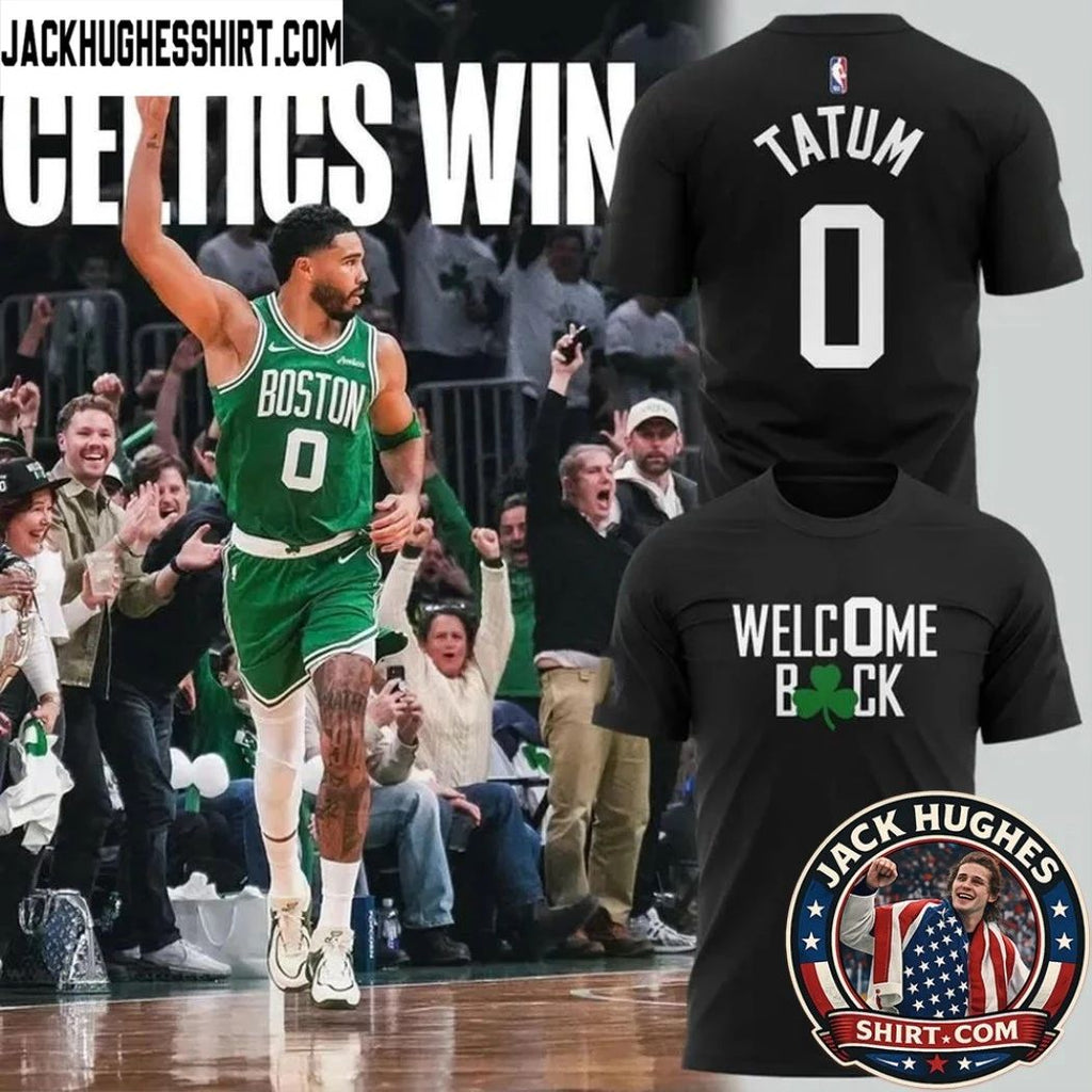 Special 2026 Jayson Tatum Welcome Back Boston Celtics Logo Two Sided Graphic T-Shirt
