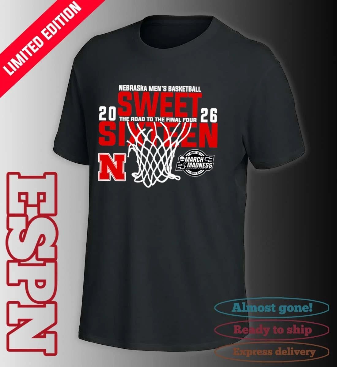 Nebraska Men’s Basketball 2026 Sweet Sixteen The Road To The Final Four Shirt
