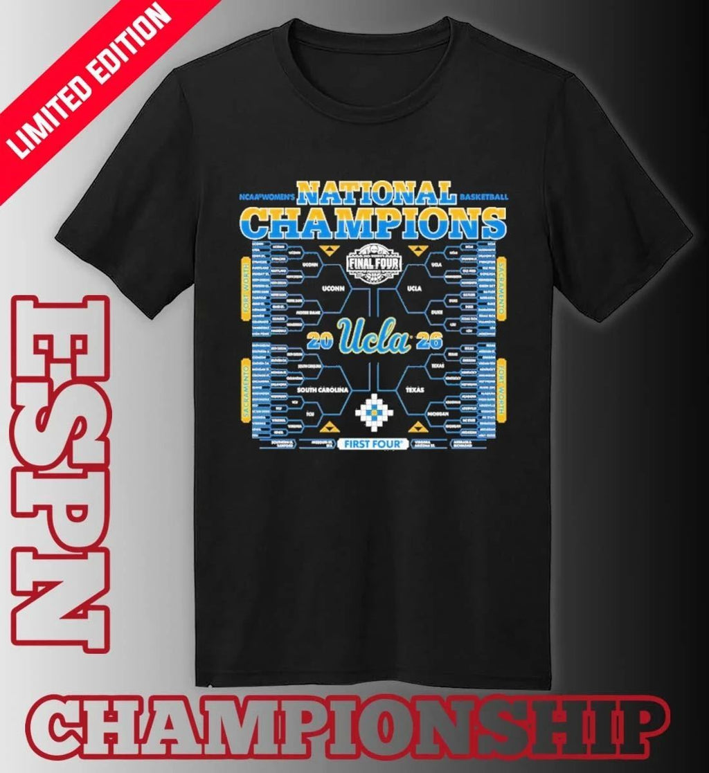 UCLA Bruins 2026 NCAA Women’s Basketball National Champions Bracket T-Shirt