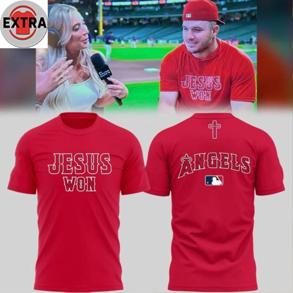 Los Angeles Angels Jesus Won Forever 2026 Logo Two Sided Hoodie T-Shirt