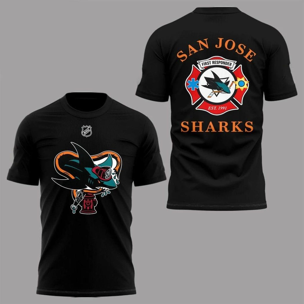 San Jose Sharks First Responders 2025 2026 Night Logo Shirt