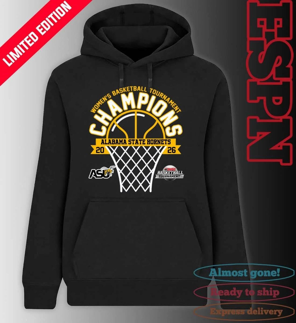 SWAC Women’s Basketball Tournament Champions 2026 Alabama State Hornets T-Shirt