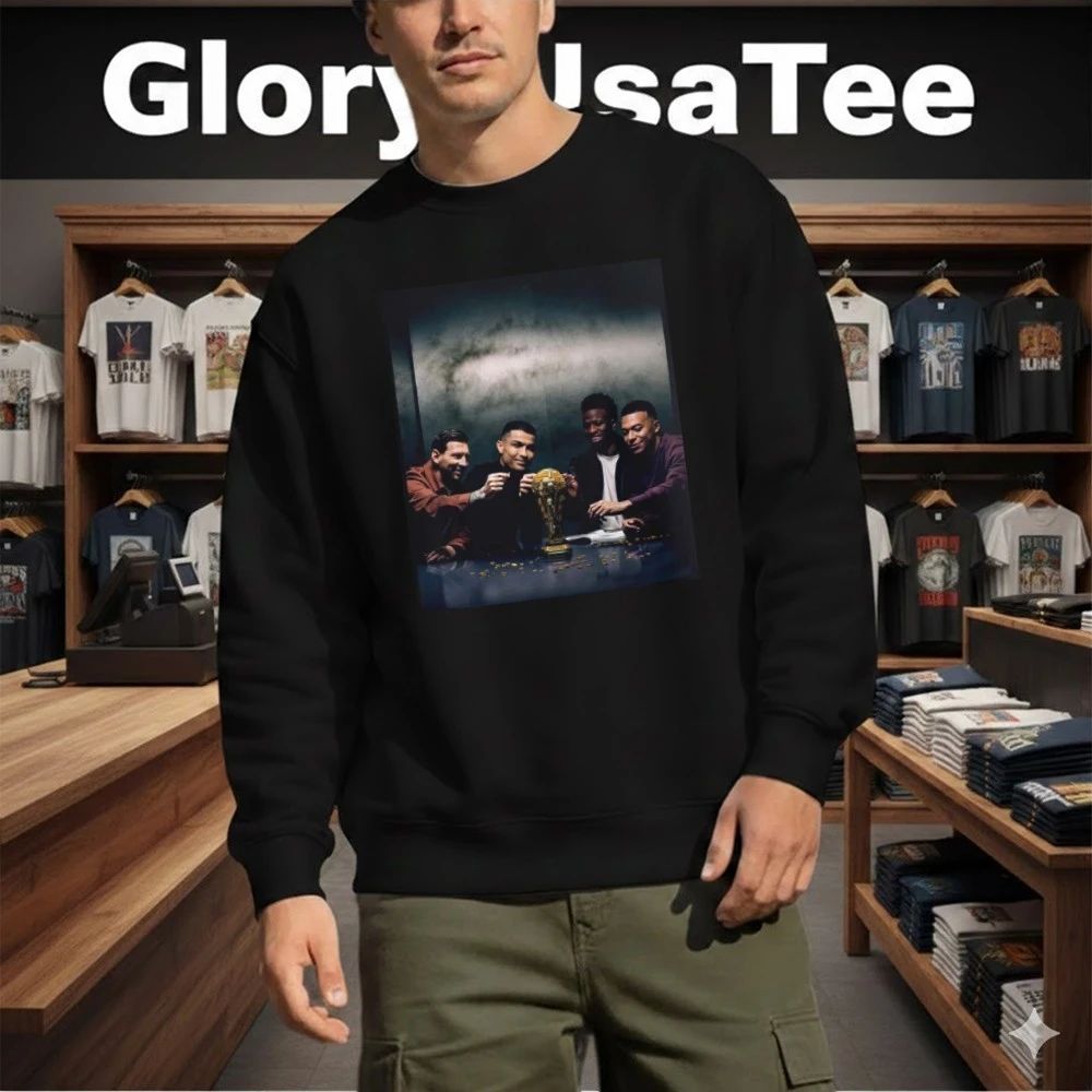 Lego World Cup 2026 Commercial Photo Starring Messi Cristiano Ronaldo Vinicius And Mbappe T-Shirt