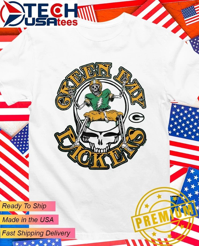 Grateful Dead x Green Bay Packers player skull shirt