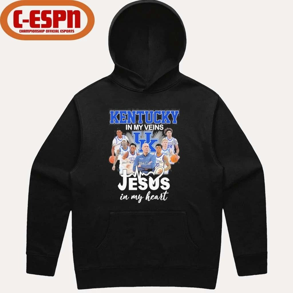 Kentucky Jayhawks Basketball In My Veins Jesus In My Heart Shirt