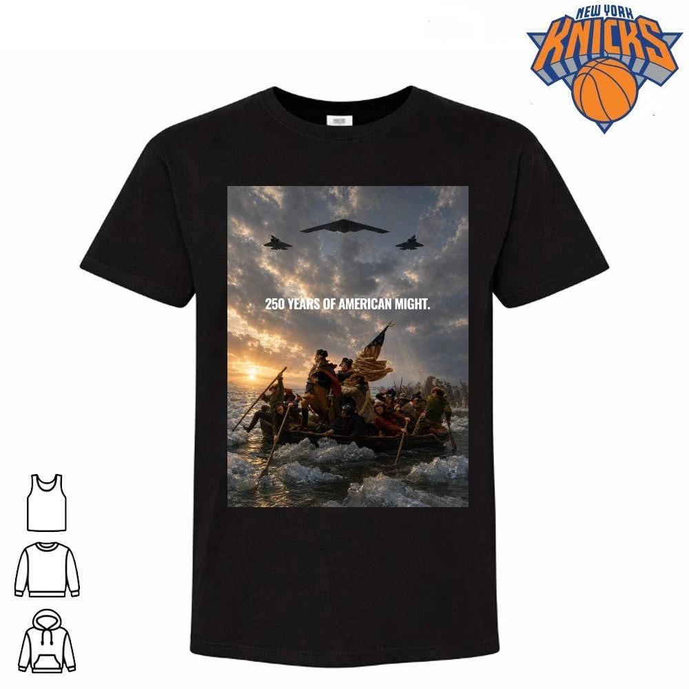 George Washington Crossing Delaware 250 Years of American Might Jet Fighter shirt