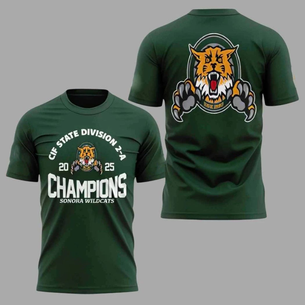 Original Wildcats CIF State Division 2-A Champions Sonore Wildcats Logo Shirt