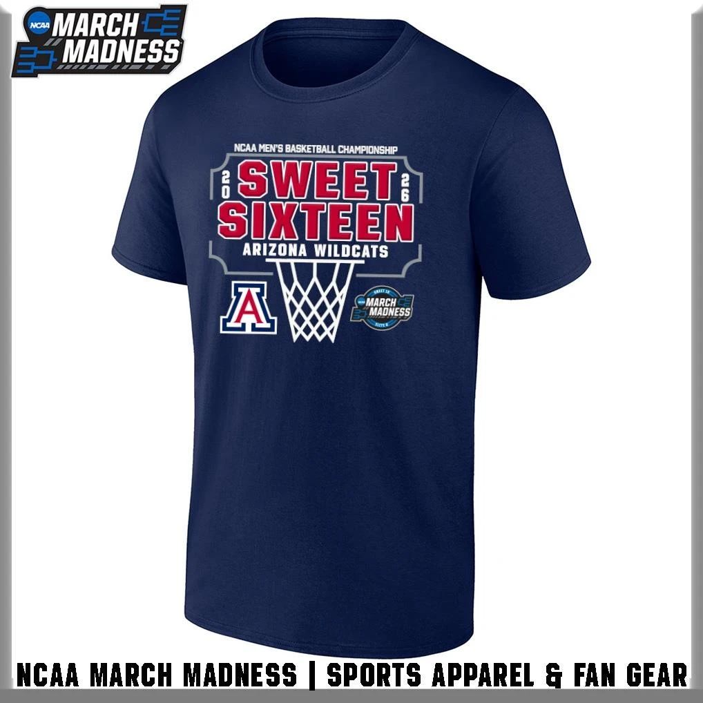 Arizona Wildcats 2026 NCAA DI Men’s Basketball Tournament March Madness Sweet 16 Bound T-Shirt