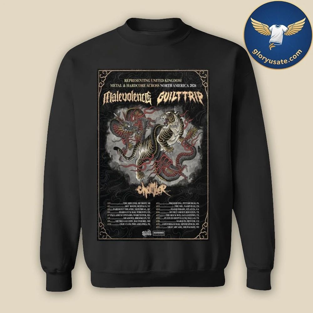 Malevolence & Guilt Trip Hardcore & Metal Across North America 2026 Poster Shirt