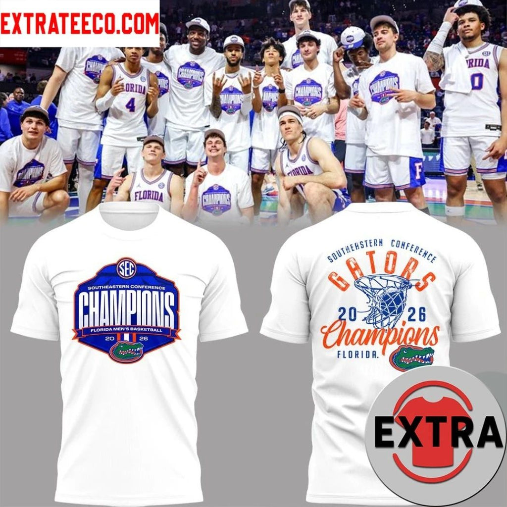 Florida Gators 2026 Men’s Basketball Champions Logo Two Sided Hoodie T-Shirt