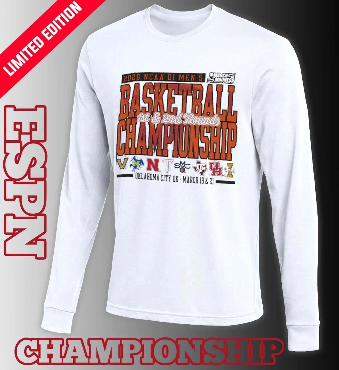 Oklahoma City, OK 2026 NCAA DI Men’s Basketball Championship – March 20 & 22 T-Shirt