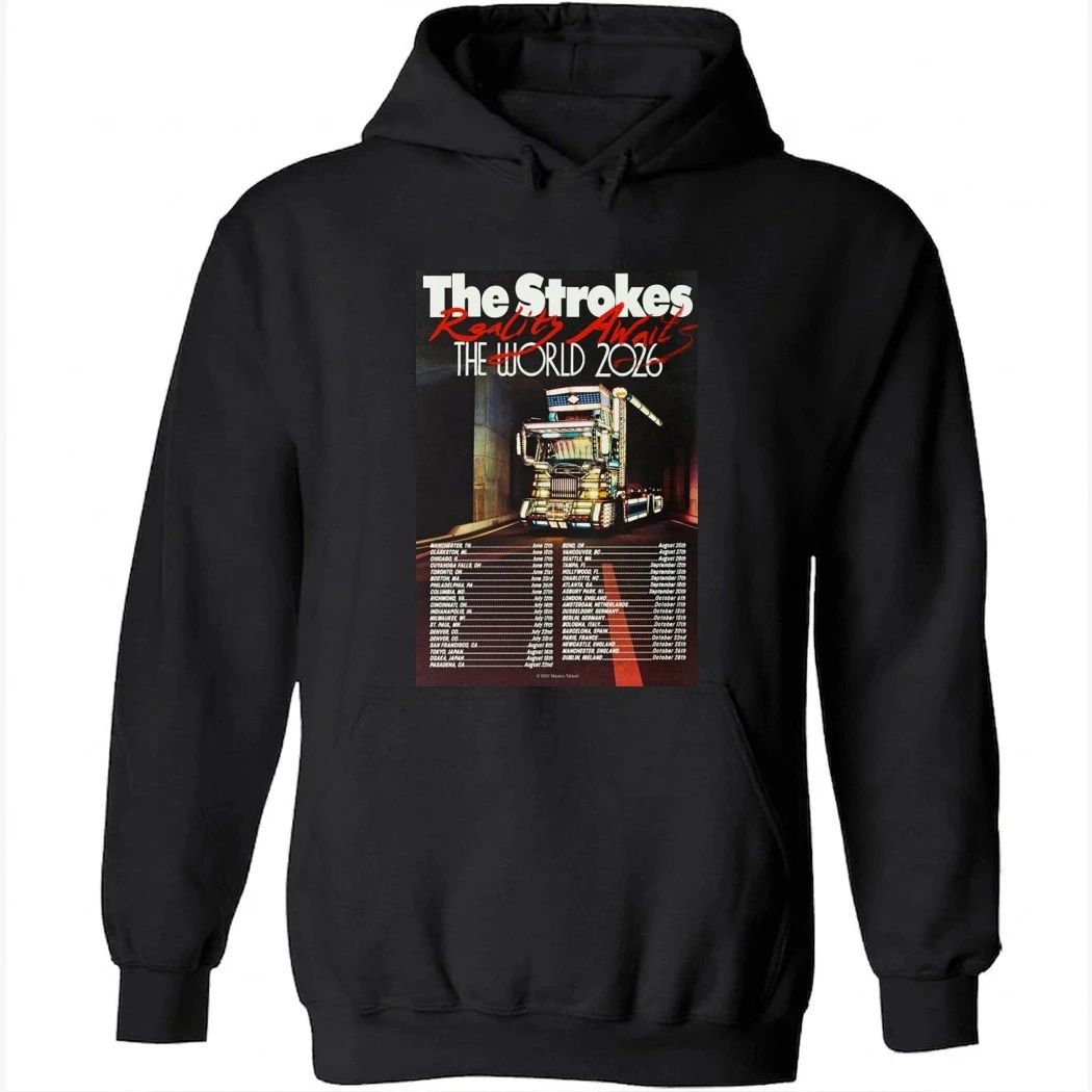 The Strokes Reality Awaits The World Tour 2026 Poster Shirt