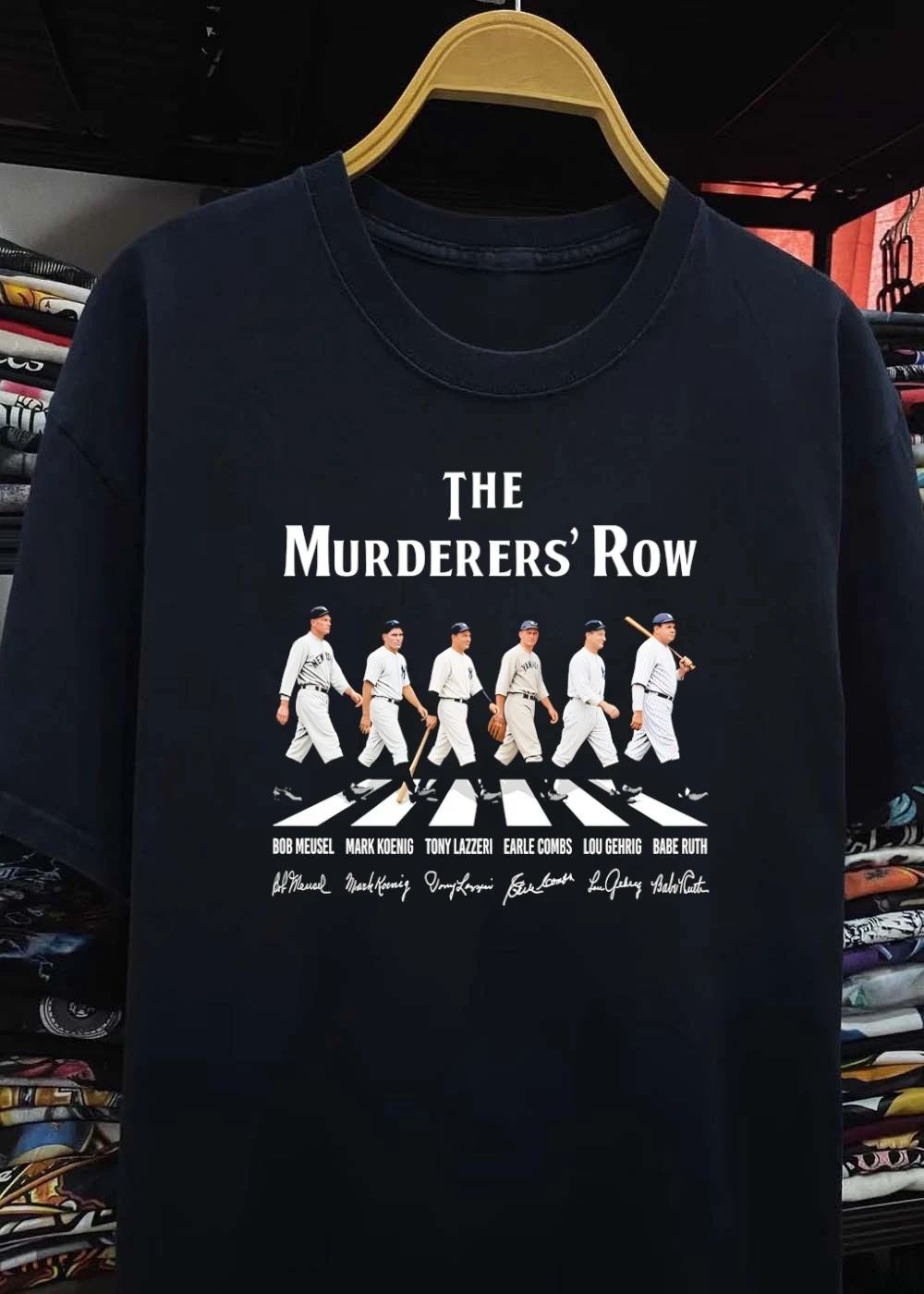 Bob Meusel Mark Koenig Tony Lazzeri Earle Combs Lou Gehrig Babe Ruth The Murderers_ Row shirt