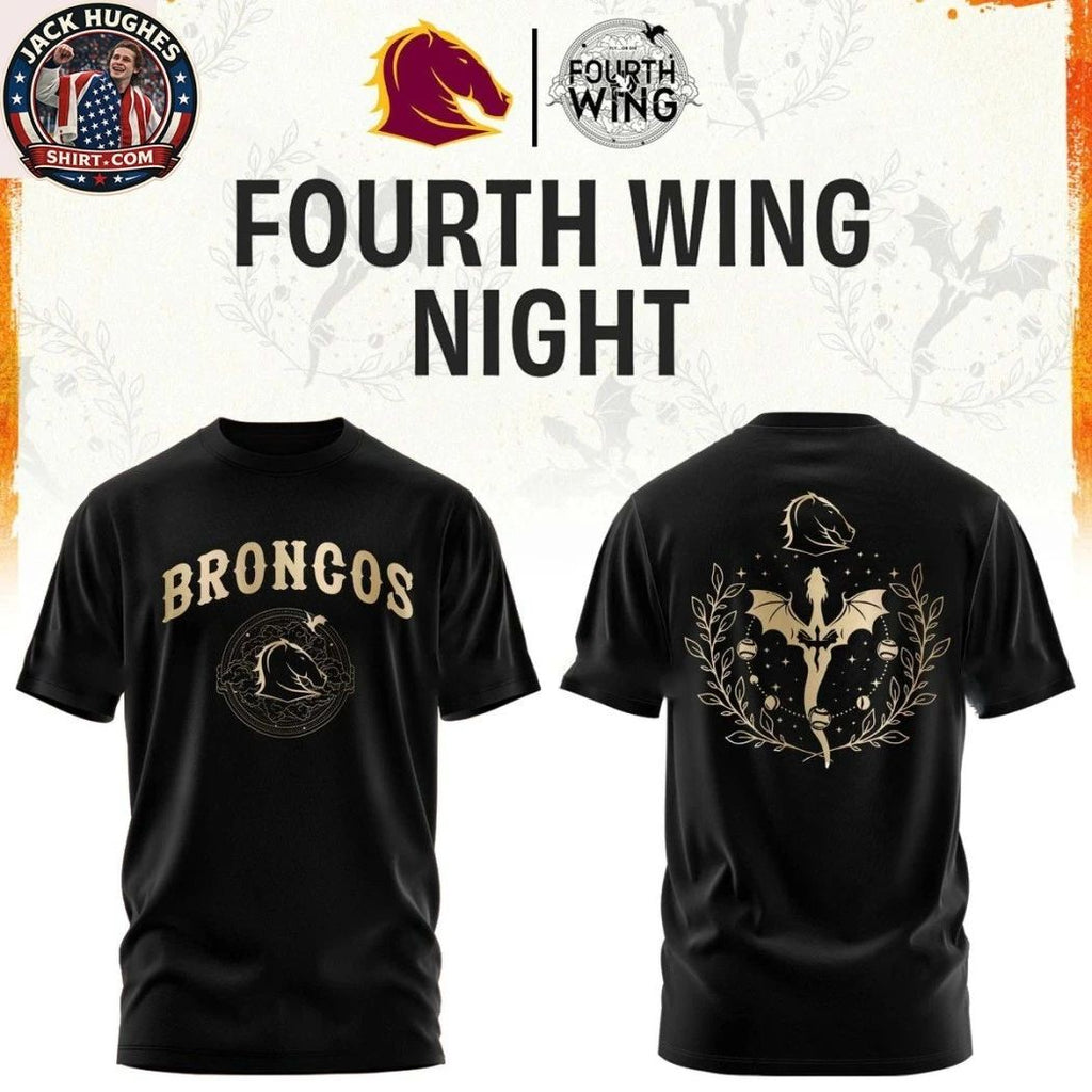 Brisbane Broncos Fourth Wings Night 2026 Dark T-Shirt