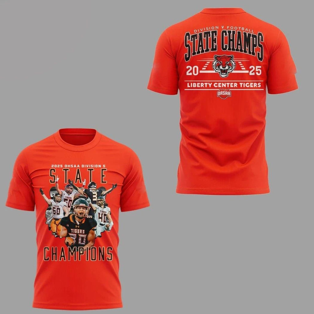 Original Liberty Center Tigers Football Division State Champions 2025 Logo Shirt