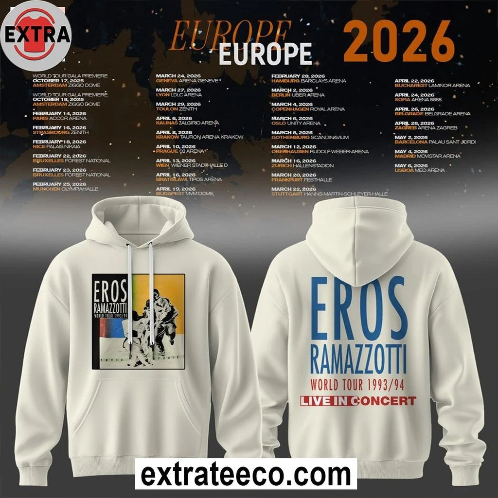 Original Eros Ramazzotti 2026 Europe Tour Hoodie Shirt