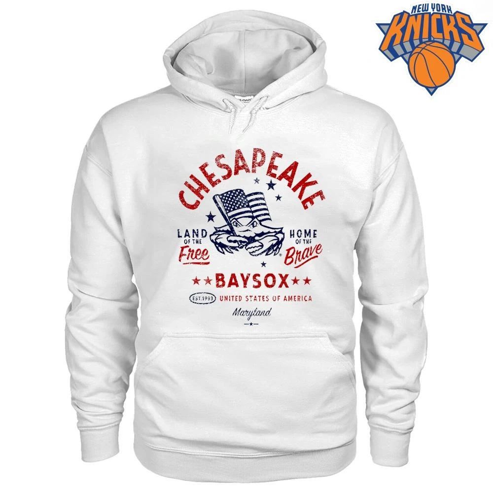 Chesapeake Baysox Maryland Crab Holding American Flag Est 1993 Baseball Fan Vintage Shirt