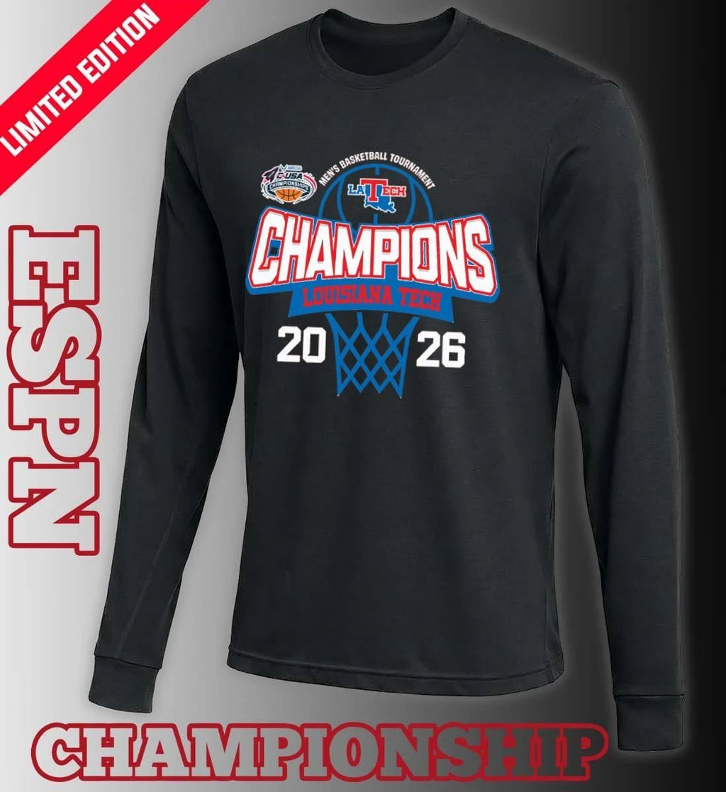 C-USA Men’s Basketball Tournament 2026 Champions Louisiana Tech Bulldogs T-Shirt