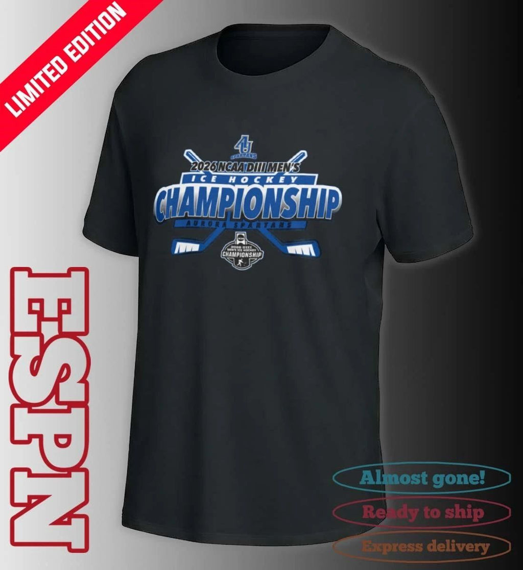 Aurora Spartans 2026 NCAA DIII Men’s Ice Hockey Championship T-Shirt