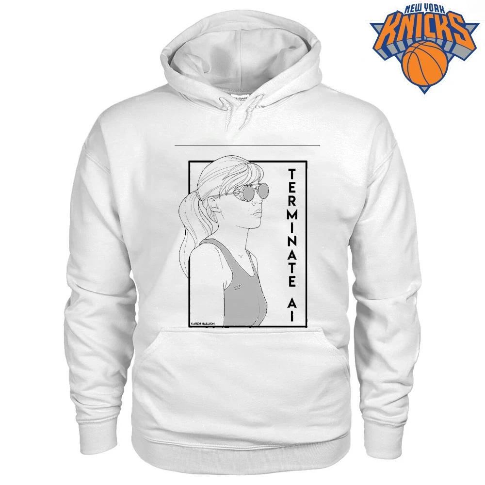 Terminate AI Sarah Connor Terminator Cyberpunk Goggles Line Art Shirt