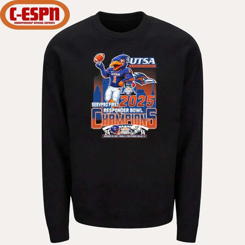 UTSA Roadrunners Mascot 2025 Responder Bowl Champions Shirt