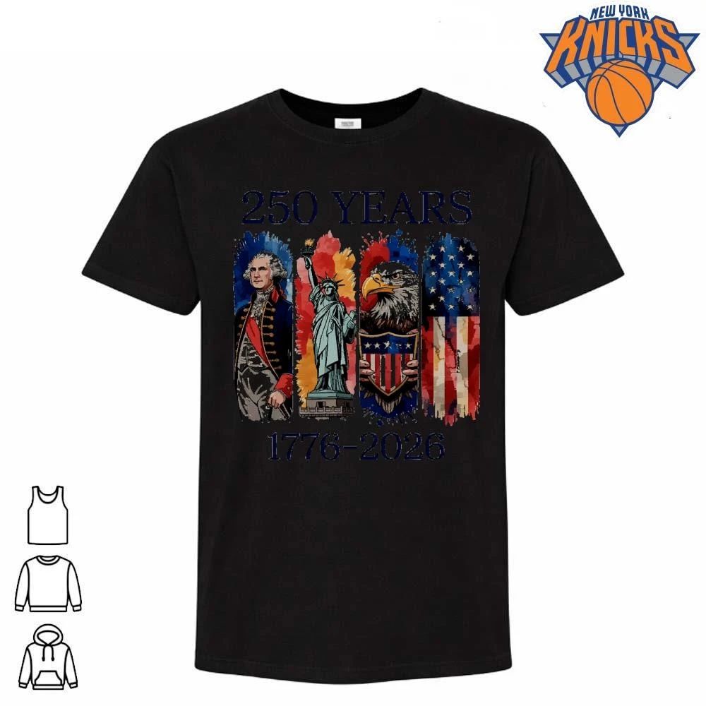 United States Semiquincentennial 250 Years 1776 2026 George Washington Statue of Liberty Eagle American Flag Shirt