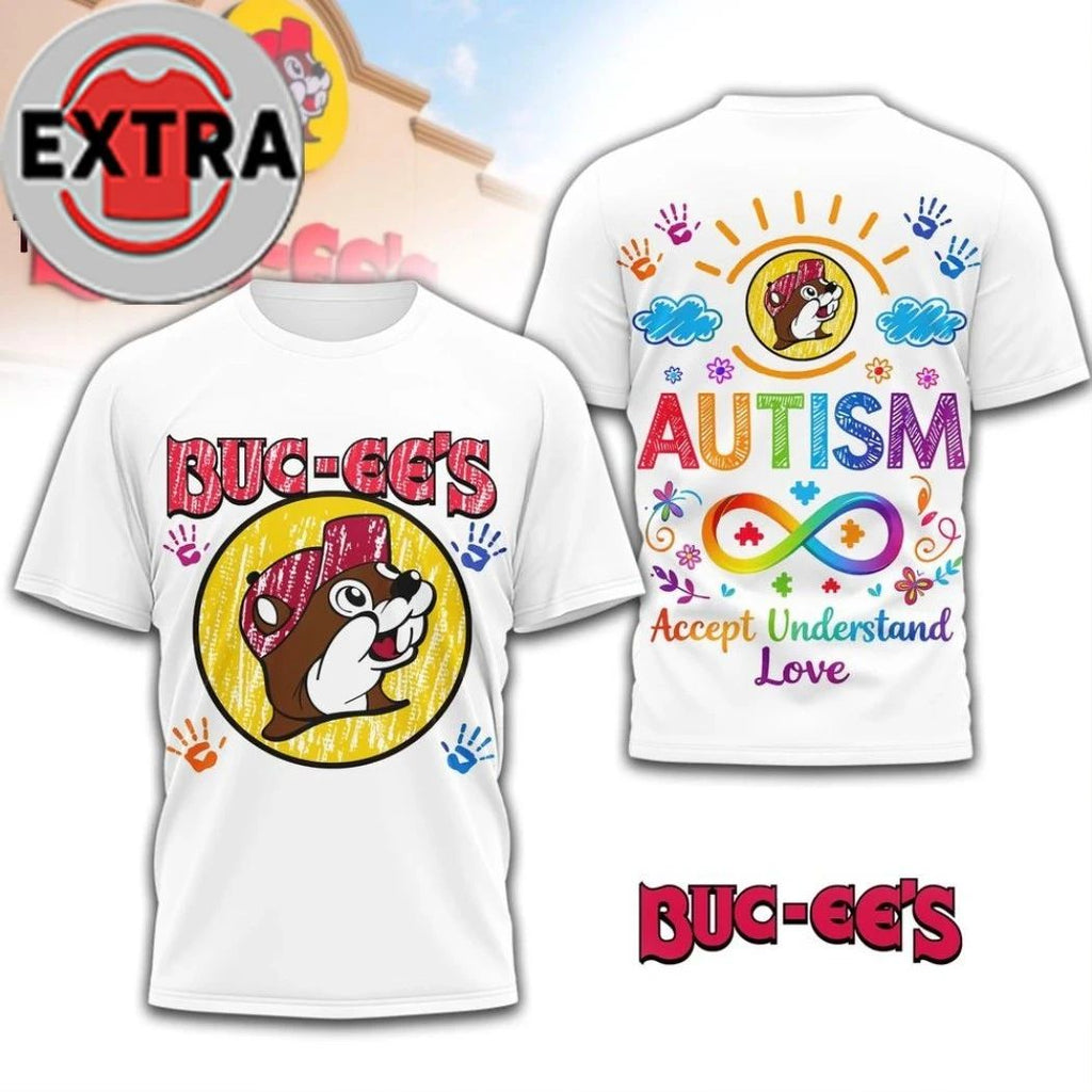 Buc-ee’s Autism Accept Understand Love Lgoo Two Sided Shirt