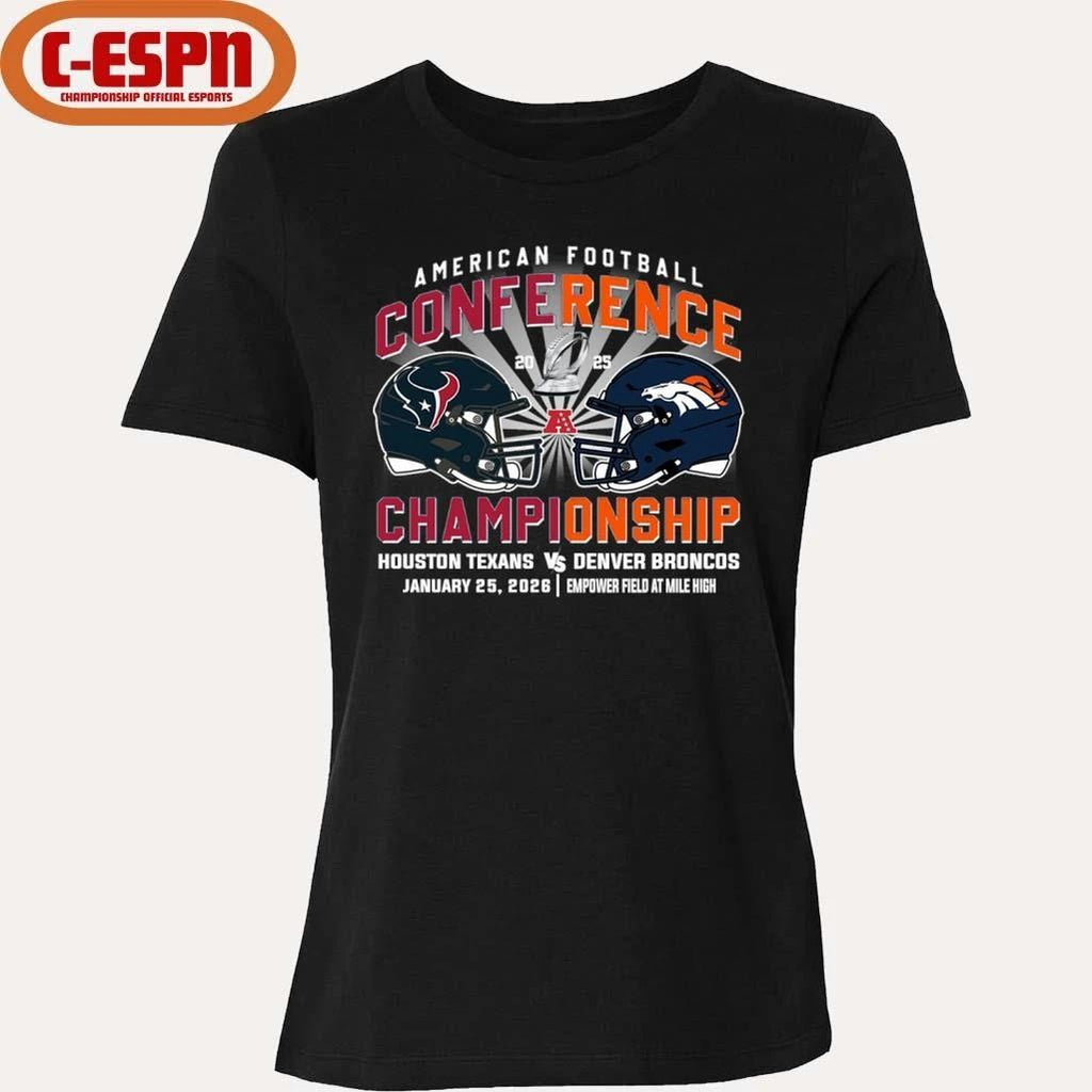 Texans Vs Broncos AFC Conference Championship Duel Helmet T-Shirt