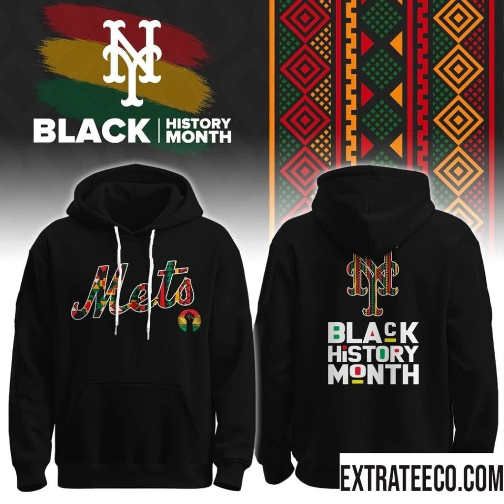 Mets Mlb Baseball Black History Month All Team Logo Two Sided 2026 T-Shirt
