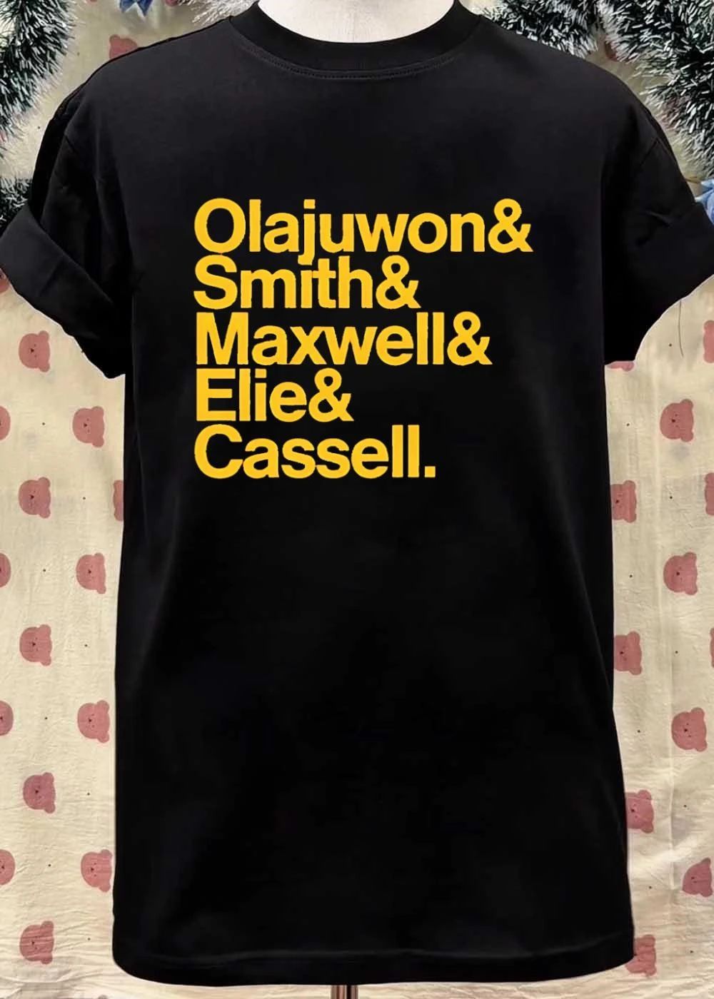 Houston Rockets Basketball Legends Olajuwon Smith Maxwell Elie Cassell Shirt