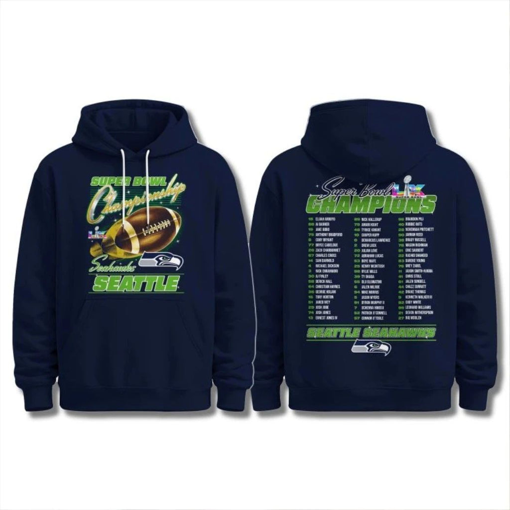Seahawks SB LX Champions Team Roster Logo Shirt