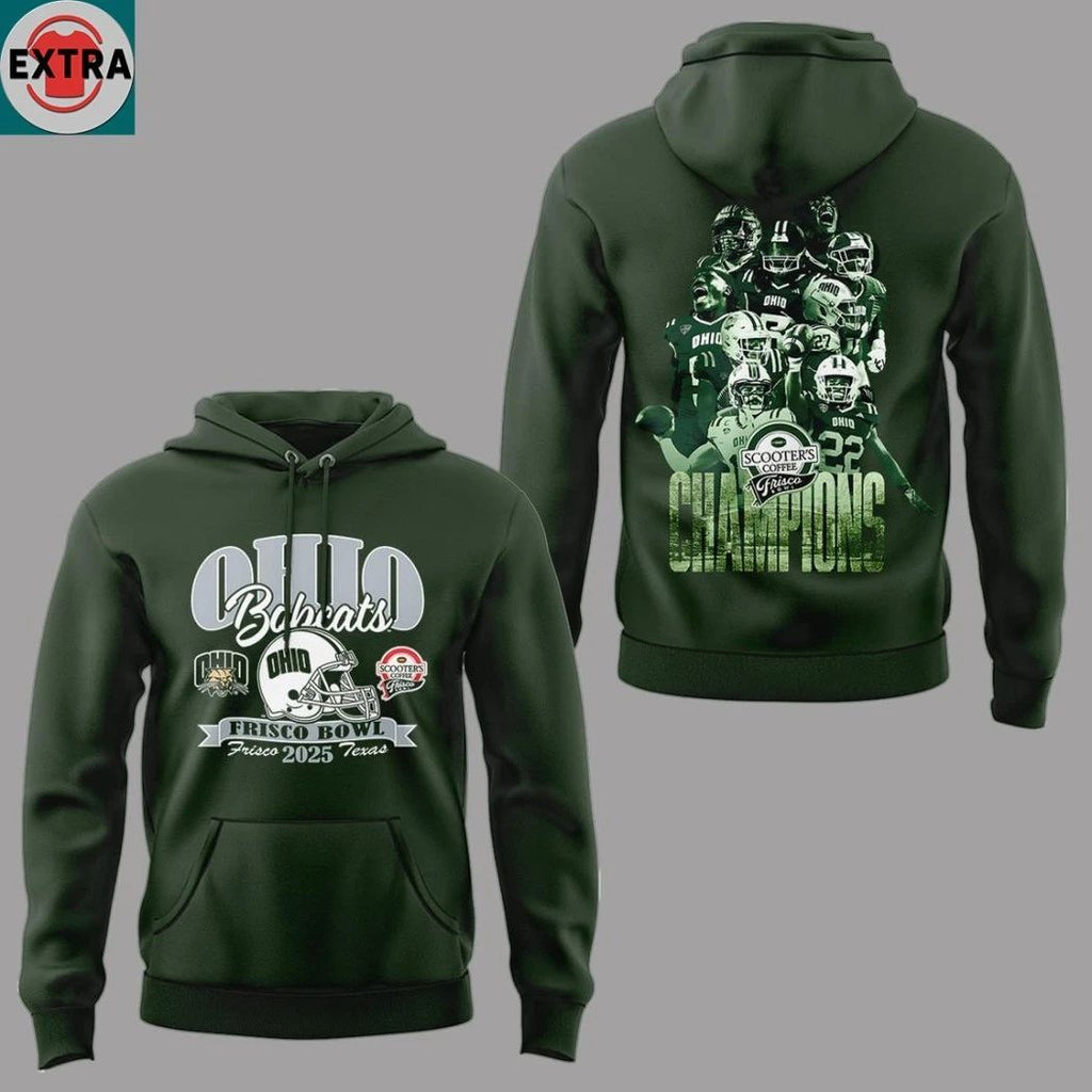 Original Ohio Bobcats Football x Frisco Bowl Champion 2025 Logo Hoodie T-Shirt
