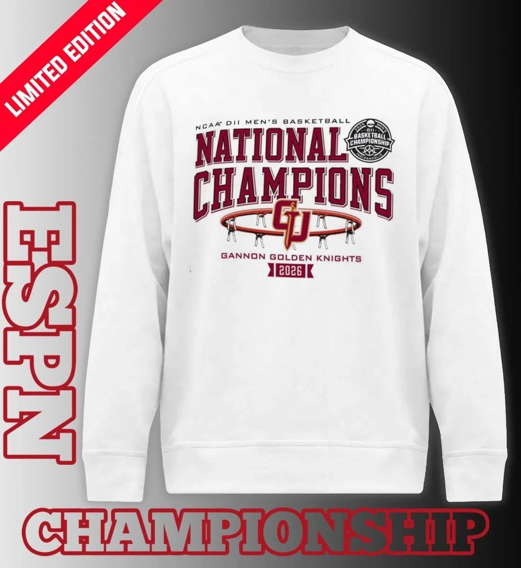 Gannon Golden Knights 2026 NCAA DII Men’s Basketball National Champions T-Shirt